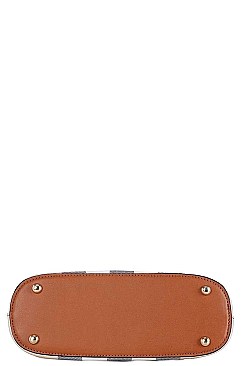 COLOR BLOCK PLAID CHECK CROSSBODY BAG