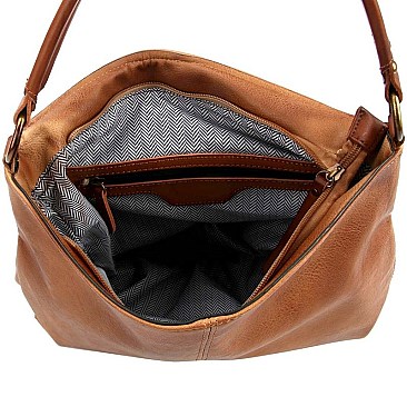 2Tone Perforated Rustic 2-Way Flap Satchel