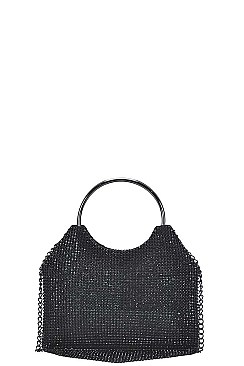 DESIGNER MULTI RHINESTONE SEQUENCES PARTY CLUTCH WITH CHAIN