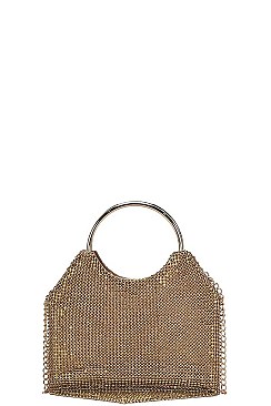 DESIGNER MULTI RHINESTONE SEQUENCES PARTY CLUTCH WITH CHAIN