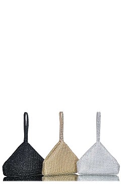DESIGNER MULTI RHINESTONE SEQUENCES LUCKY BAG CLUTCH