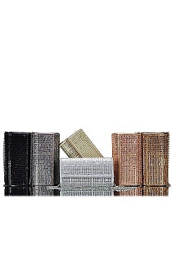 CUTE MIRROR MOSAIC PARTY CLUTCH WITH CHAIN