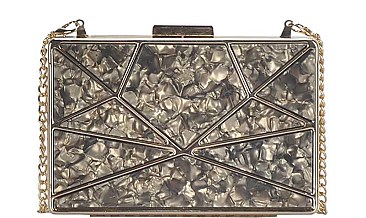 FASHION GEOMETRIC MARBLE LIKE DESIGN CROSSBODY CLUTCH