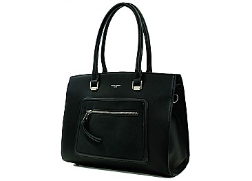 David Jones Front Zippered Satchel