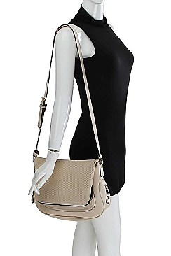 MODERN MESH FRONT CROSS BODY BAG