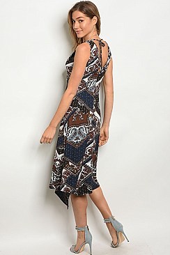 Sleeveless Multi Paisley Print Midi Dress - Pack of 6 Pieces