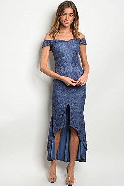Drop Sleeves Full Lace Midi Dress - Pack of 6 Pieces