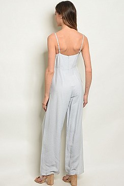 Sleeveless V-neck Lace up Detail Jumpsuit - Pack of 6 Pieces
