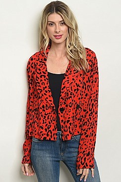 Animal Leopard Print Blazer - Pack of 6 Pieces