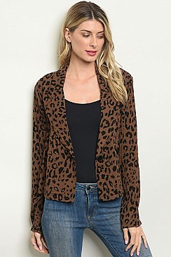 Animal Leopard Print Blazer - Pack of 6 Pieces
