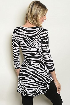 Zebra Animal Print Top - Pack of 6 Pieces