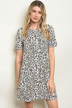 Cheetah Leopard Printed Dress - Pack of 6 Pieces