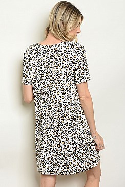 Cheetah Leopard Printed Dress - Pack of 6 Pieces