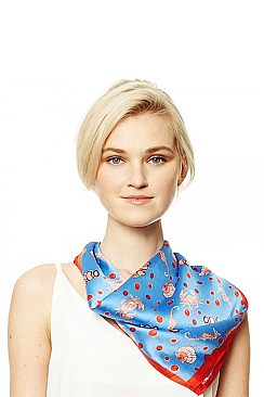 SEA HORSE PRINT SQUARE SCARF BANDANA