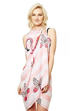 FLAMINGO PINEAPPLE SARONG SCARF