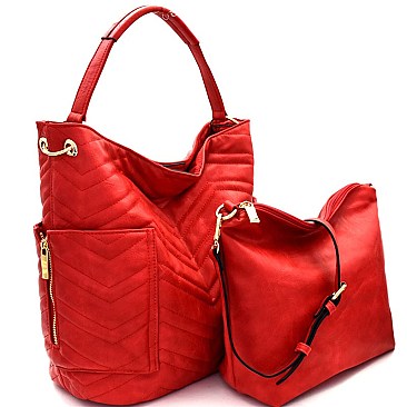 Chevron Quilted Side Pocket 2 in 1 Tall Hobo MH-CTF0005
