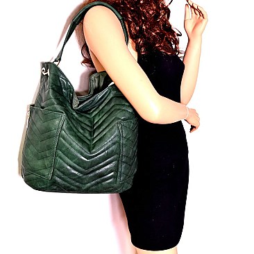 Chevron Quilted Side Pocket 2 in 1 Tall Hobo MH-CTF0005