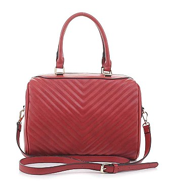 2 IN 1 STYLISH V QUILT STITCH DESIGN DUFFEL BAG WALLET SET