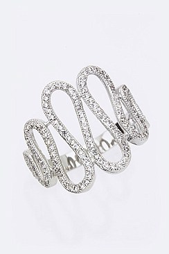 Cubic Zirconia Swirly Fashion Ring