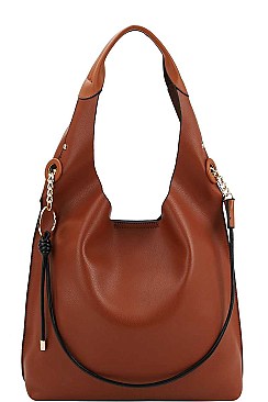 2 IN 1 DOUBLE STRAP HOBO BAG WITH LONG STRAP