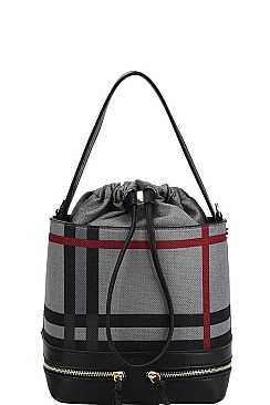 CHECK BUCKET SHOULDER BAG