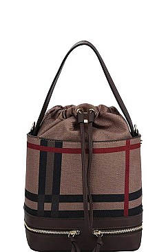 CHECK BUCKET SHOULDER BAG