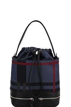 CHECK BUCKET SHOULDER BAG