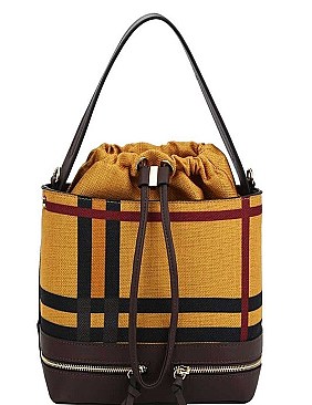 CHECK BUCKET SHOULDER BAG