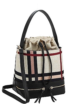 CHECK BUCKET SHOULDER BAG
