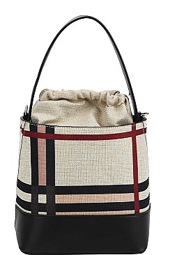 CHECK BUCKET SHOULDER BAG