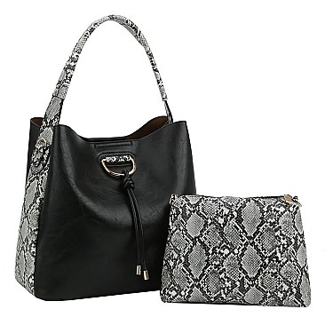 Python Snake Skin 2-in-1 Shoulder Bag Hobo