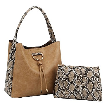 Python Snake Skin 2-in-1 Shoulder Bag Hobo