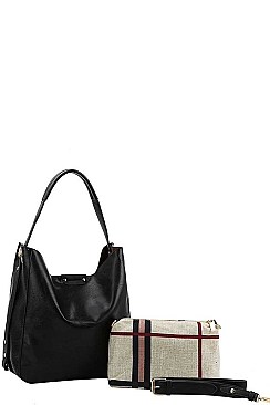 2 IN 1 TOTE BAG WITH LONG STRAP
