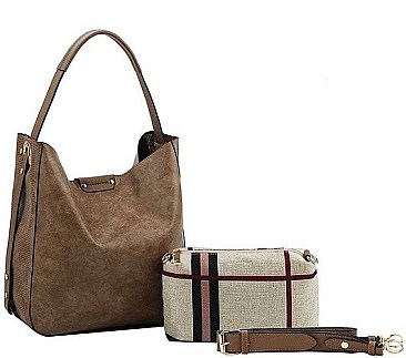 2 IN 1 TOTE BAG WITH LONG STRAP