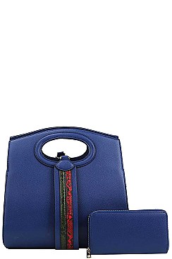 2IN1 STYLISH TRENDY STRAP SATCHEL BAG WITH MATCHING WALLET