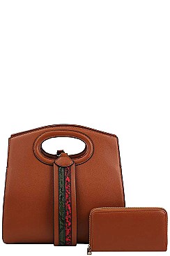 2IN1 STYLISH TRENDY STRAP SATCHEL BAG WITH MATCHING WALLET
