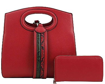 2IN1 STYLISH TRENDY STRAP SATCHEL BAG WITH MATCHING WALLET