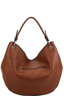 TWO TONE TASSEL HOBO BAG WITH LONG STRAP