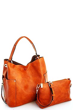 2IN1 TRENDY STYLISH SATCHEL WITH LONG STRAP