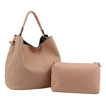 Fashion Laser Cut Perforated 2-in-1 Shoulder Bag
