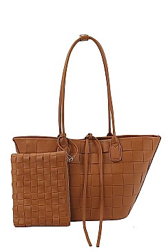 2 IN 1 TRENDY TOTE BAG & CLUTCH SET