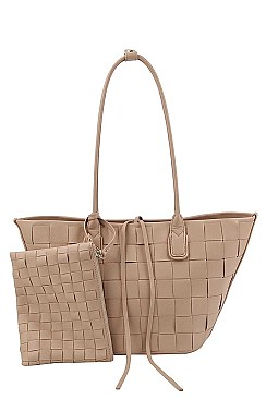 2 IN 1 TRENDY TOTE BAG & CLUTCH SET