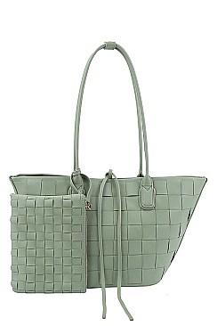 2 IN 1 TRENDY TOTE BAG & CLUTCH SET