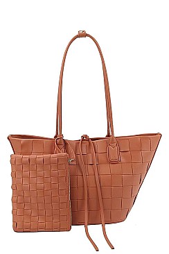 2 IN 1 TRENDY TOTE BAG & CLUTCH SET