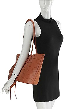 2 IN 1 TRENDY TOTE BAG & CLUTCH SET