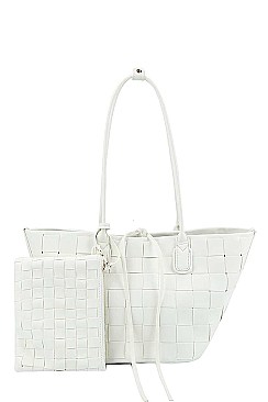 2 IN 1 TRENDY TOTE BAG & CLUTCH SET