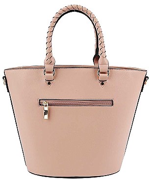 2 IN 1 CUTE TASSEL ACCENT TOTE BAG WITH LONG STRAP