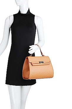 2 IN 1 QUILTED CHECKBOARD PATTERN DESIGN SATCHEL WALLET SET