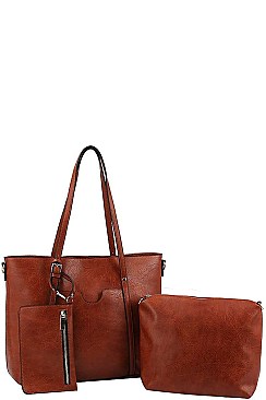 3IN1 CHIC MODERN TOTE BAG SET WITH LONG STRAP