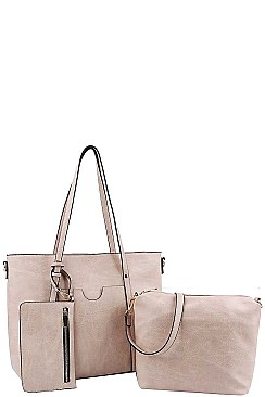 3IN1 CHIC MODERN TOTE BAG SET WITH LONG STRAP